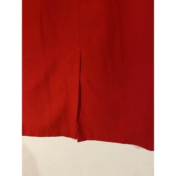 Sag Harbor Midi Skirt Suit Sz 8 Red Full Zip Jacket Lined Vintage - Picture 8 of 9